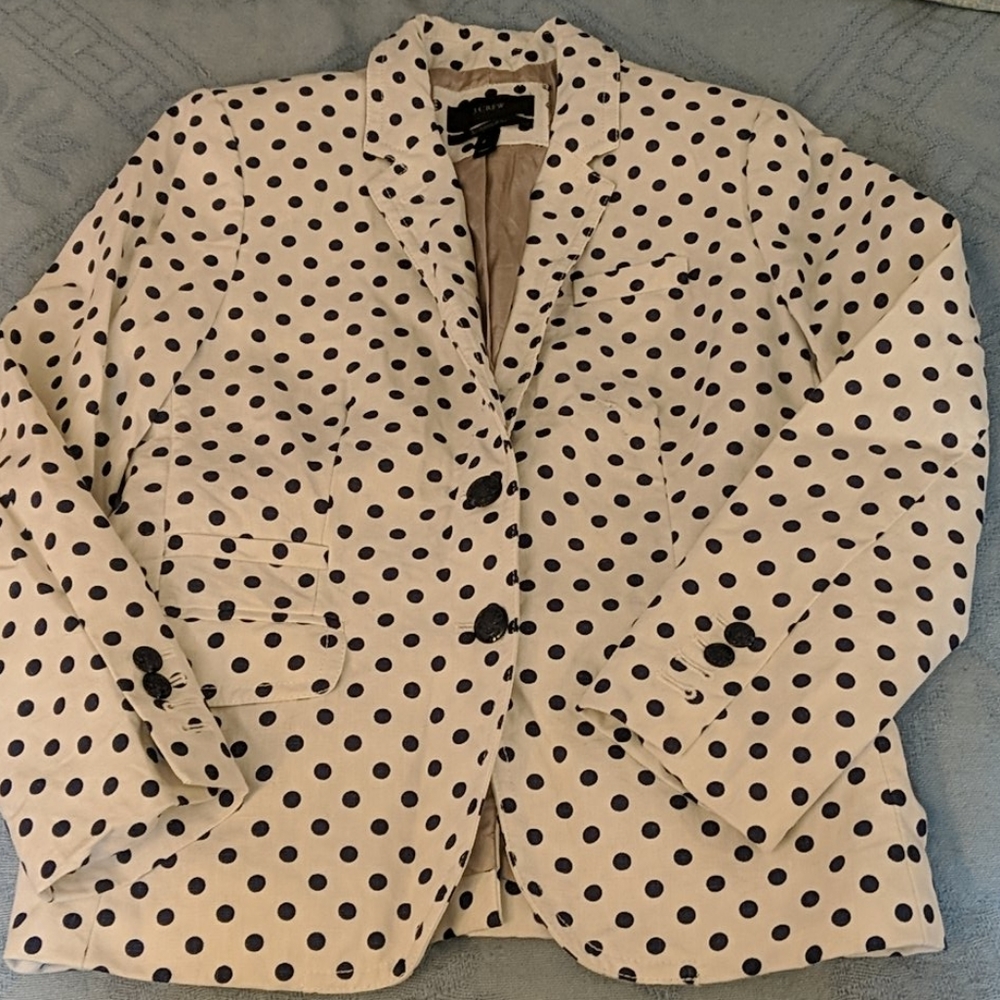J Crew Polka Dot Schoolboy Blazer
